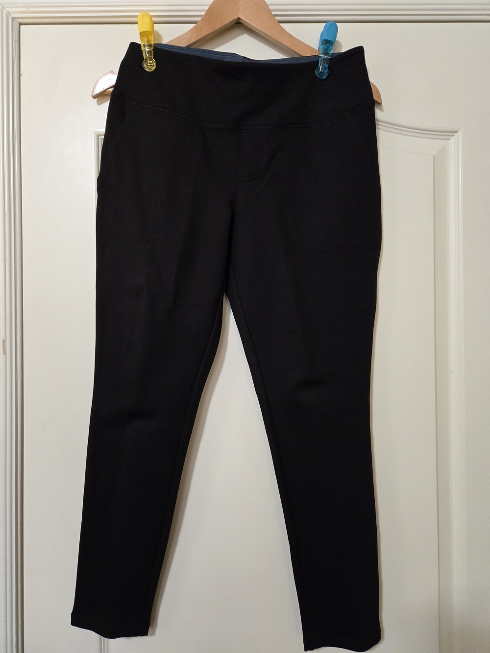 Women with Control Black Straight-Leg Pull On Stretch Pants